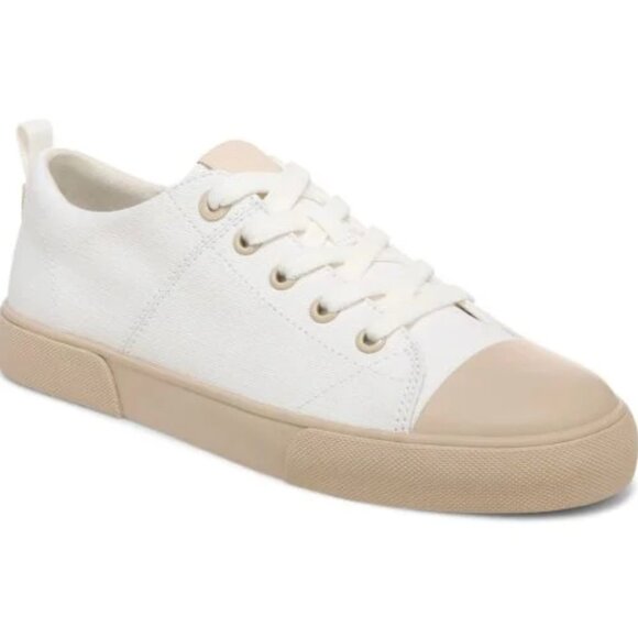 Vionic Upside White Canvas Tan Accent Lace Up Sneakers, Size 6.5 - Picture 3 of 9